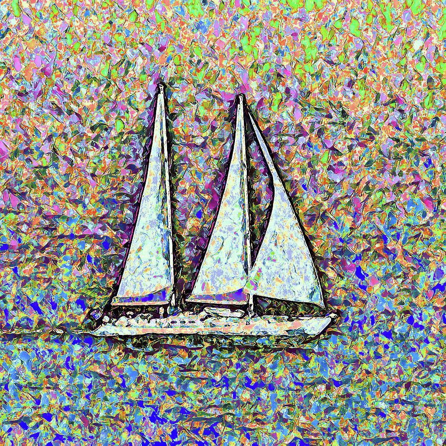 Sailing the October Ocean Mosaic Photograph by Corinne Carroll