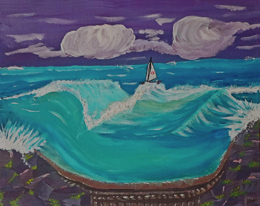 Sailing The Wild Pacific Painting by Joyce Dickens