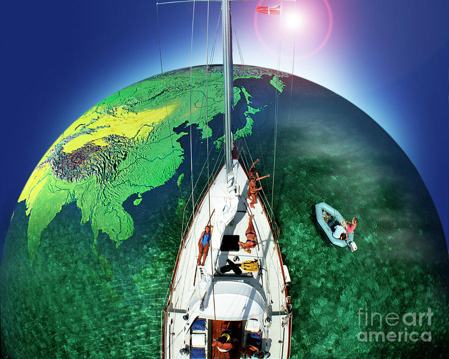 Sailing the World Digital Art by Edmund Nagele FRPS