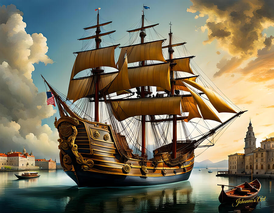 Sailing Through History 34 Digital Art