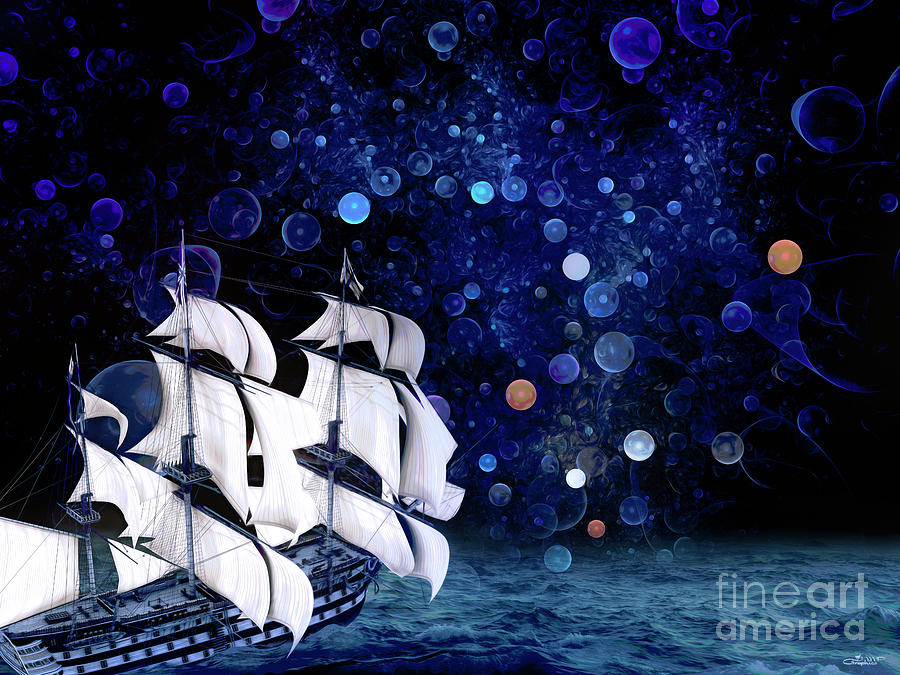 Sailing to the Unknown Digital Art by Jutta Maria Pusl