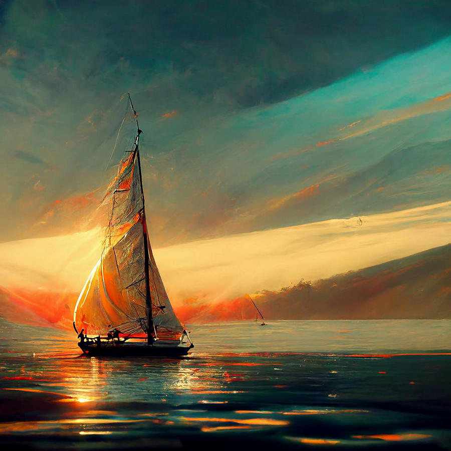 Sailing Towards The Sun Digital Art by Andrea Barbieri