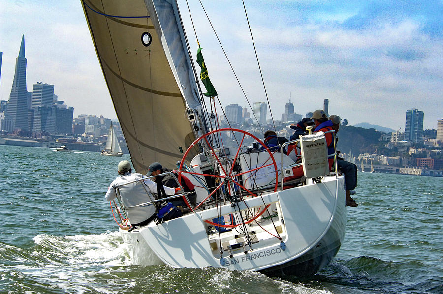 Sailing Upwind to San Francisco Bay Front Photograph by Bonnie Colgan