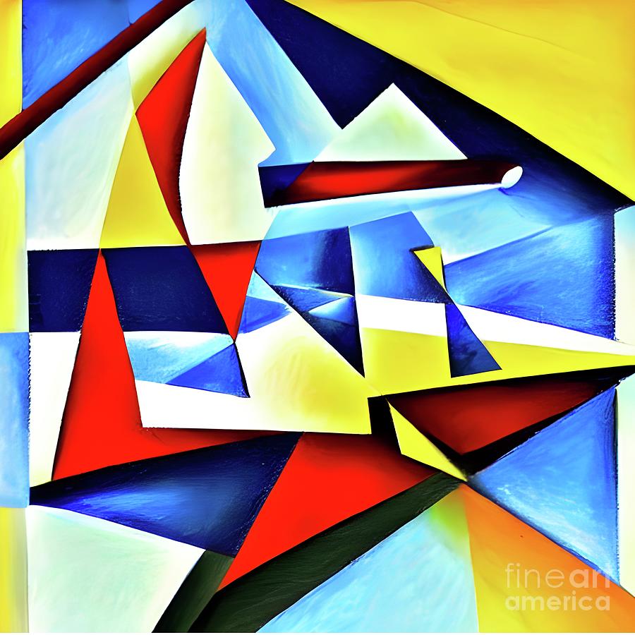 Sailing with a Cubist Digital Art by Karen Francis