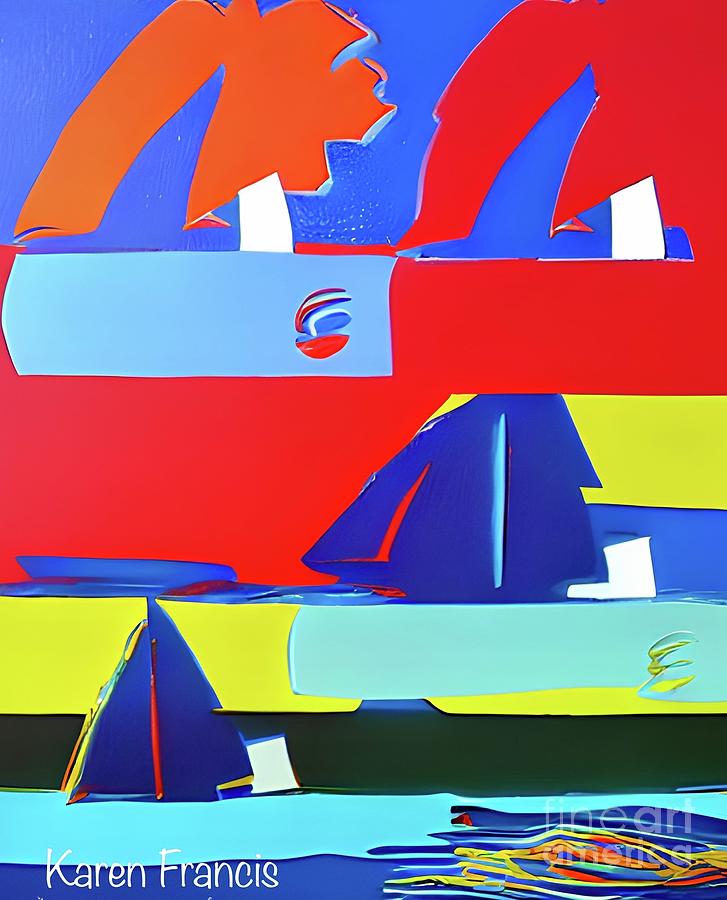 Sailing with a Pop Artist Digital Art by Karen Francis