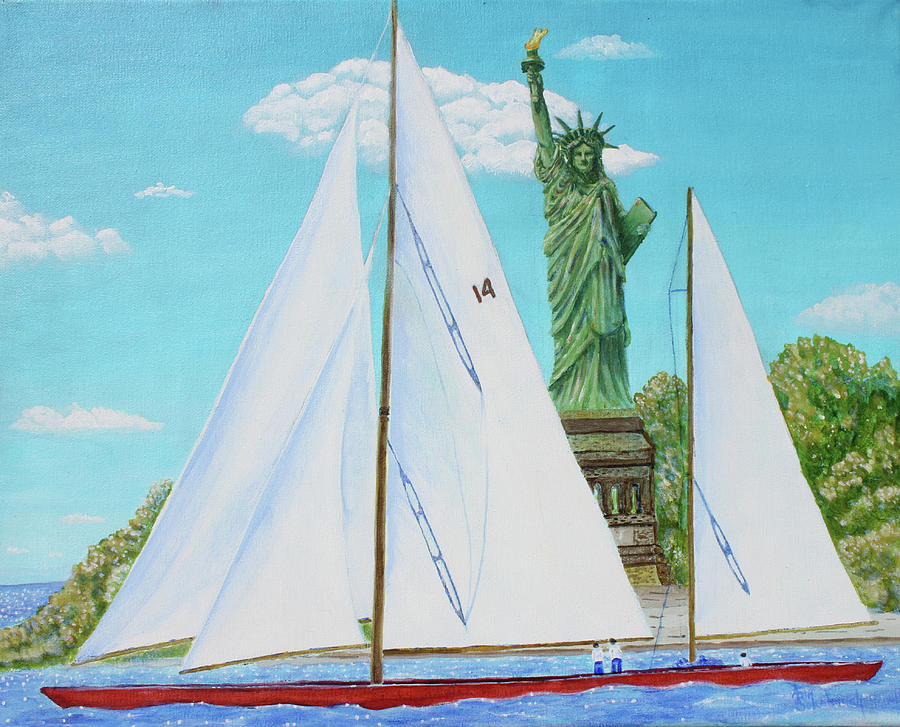 Sailing With Liberty Painting