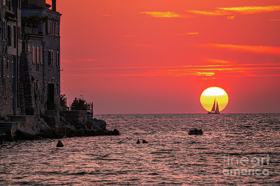 Sailing With The Setting Sun, Rovinj, Croatia Photograph