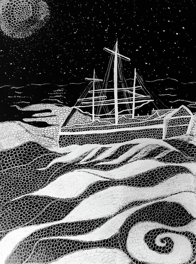 Sailing With The Stars Drawing by Melinda Firestone-White