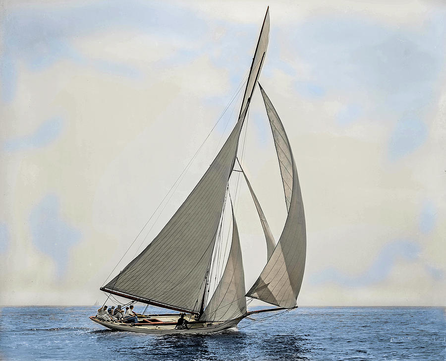 Sailing yacht Hawk  Digital Art by Celestial Images