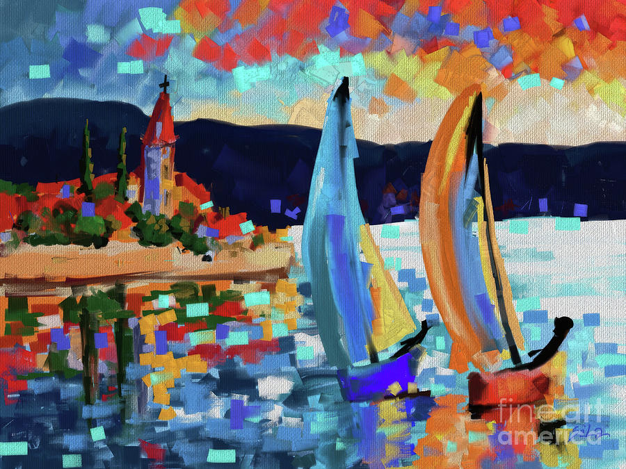 Sailing Zadar Painting by Lidija Ivanek - SiLa