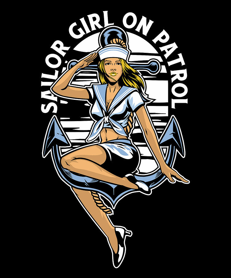 Sailor Girl Sailboat Boat - Captain Sailing Digital Art by Crazy ...