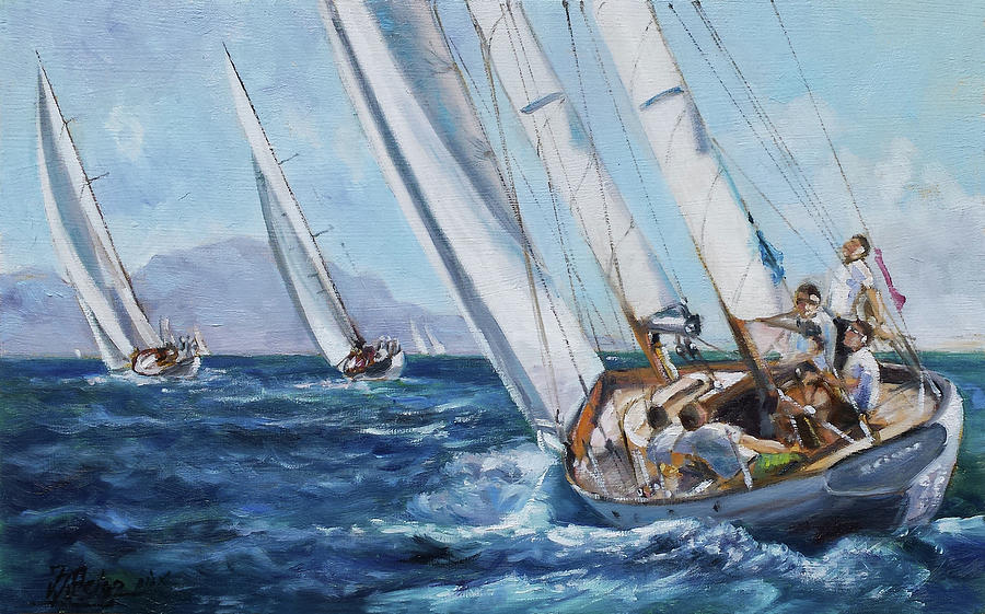 Cup Painting - Sails 16 by Irek Szelag