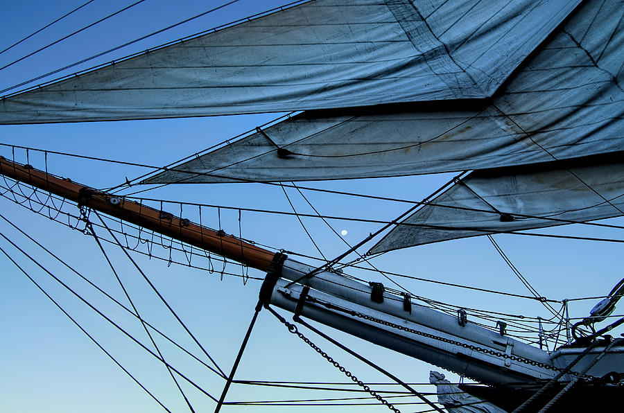 Sails and a Moon Photograph by James David Phenicie