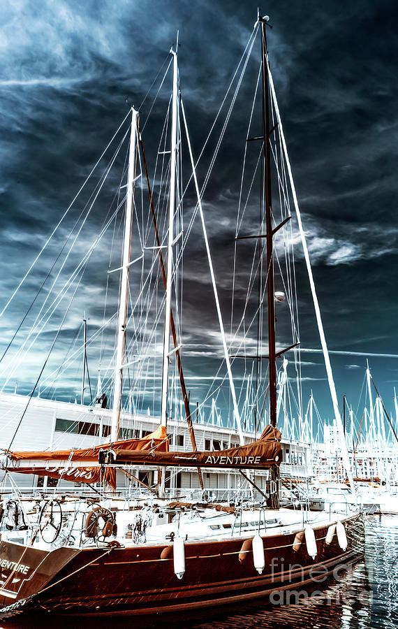 Sails Down Infrared in Marseille France Photograph by John Rizzuto