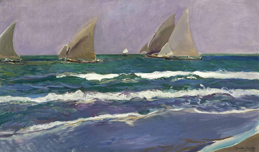 Architecture Painting - Sails in the sea by Joaquin Sorolla