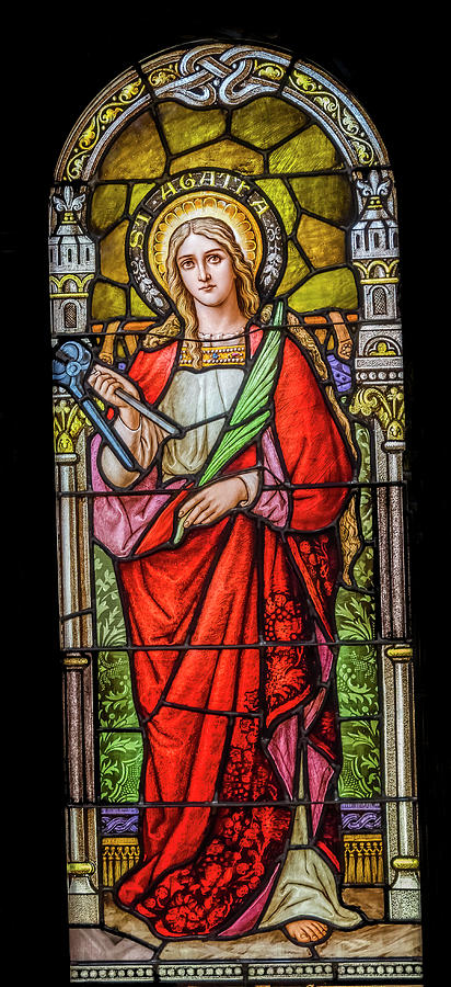 Saint Agatha Stained Glass Saint Mary Basilica Phoenix Arizona ...