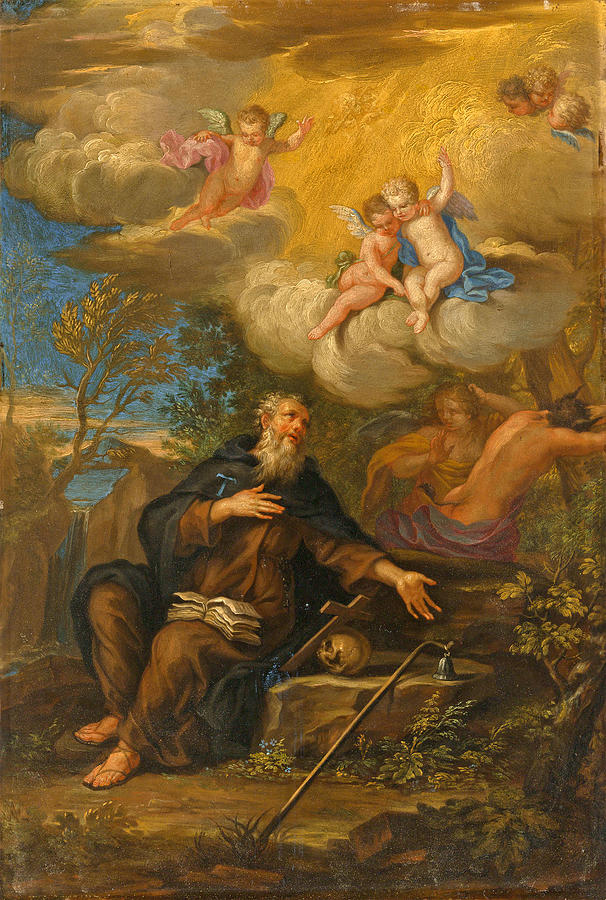 Saint Anthony Abbot  Painting by Francesco Peresi