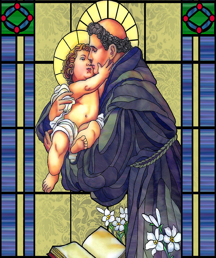 Saint Anthony Stained Glass. Mixed Media by Anthony Seeker