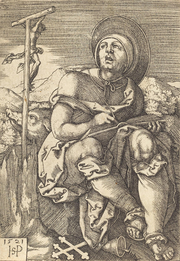 Saint Anthony the Hermit Drawing by Sebald Beham - Fine Art America