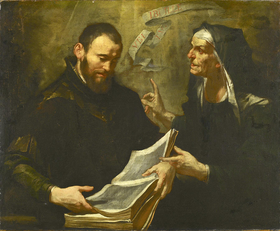 Saint Augustine and Saint Monica Painting by Gioacchino Assereto