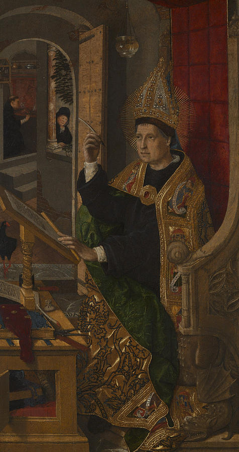 Saint Augustine Painting by Bartolome Bermejo