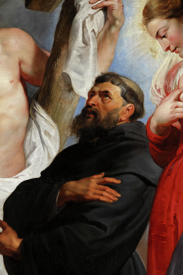 Peter Paul Rubens Painting - Saint Augustine Between Christ And The Virgin, Detail No.3 by Peter Paul Rubens