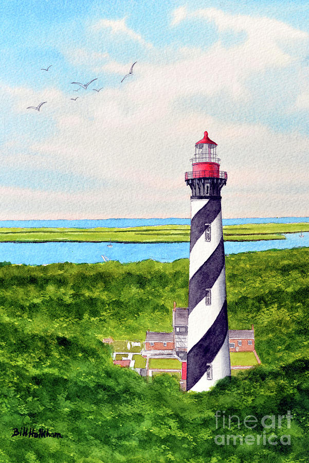 Saint Augustine Lighthouse Florida Painting by Bill Holkham