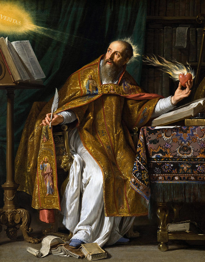 Saint Augustine Of Hippo - Philippe de Champaigne Painting by War Is Hell Store