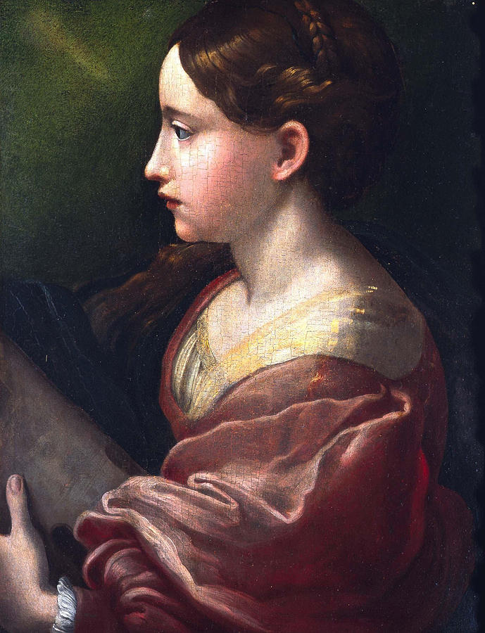 Parmigianino Painting - Saint Barbara  by Parmigianino