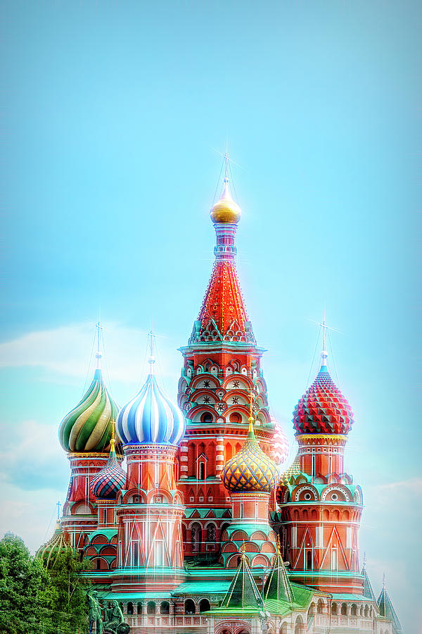 Saint Basils Cathedral, Moscow Aglow Photograph by Kay Brewer