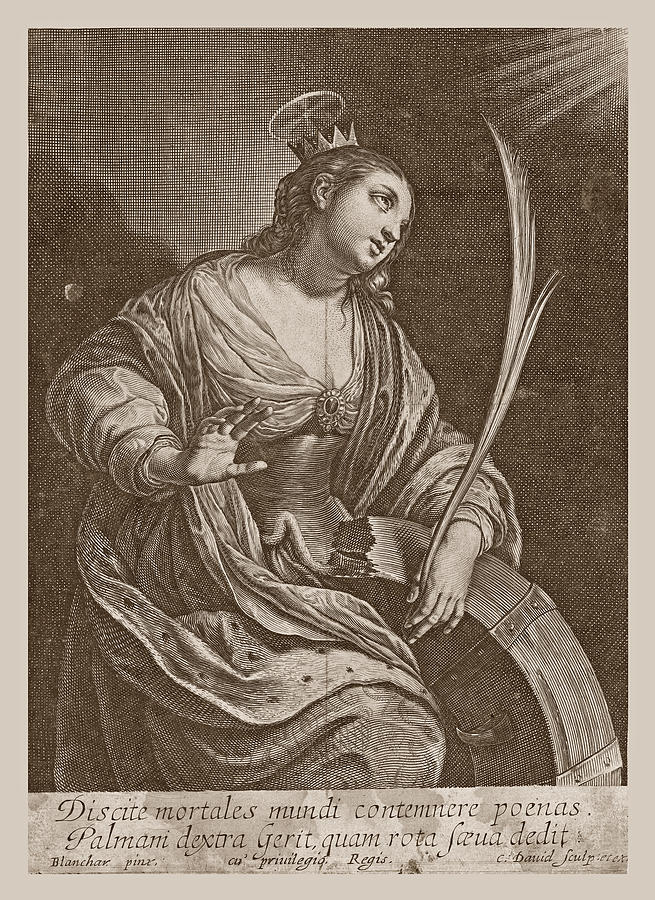 Saint Catherine of Alexandria Drawing by Charles David