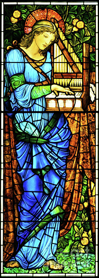 Saint Cecilia Christ Church Cathedral Oxford England circa 1900 Glass Art by Peter Ogden