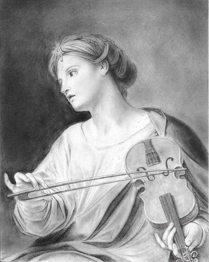 Saint Cecilia Drawing by Ust Art Fine Art America