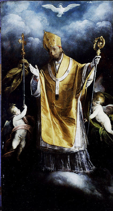 Giovanni Battista Crespi Painting - Saint Charles In Glory by Giovanni Battista Crespi Giovanni Battista Crespi Painting - Saint Charles In Glory by Giovanni Battista Crespi