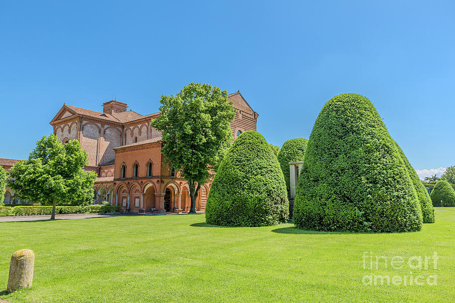 Saint Christopher Church rising over the green gardens of Ferrara Charterhouse aerial view Digital Art by Benny Marty Saint Christopher Church rising over the green gardens of Ferrara Charterhouse aerial view Digital Art by Benny Marty