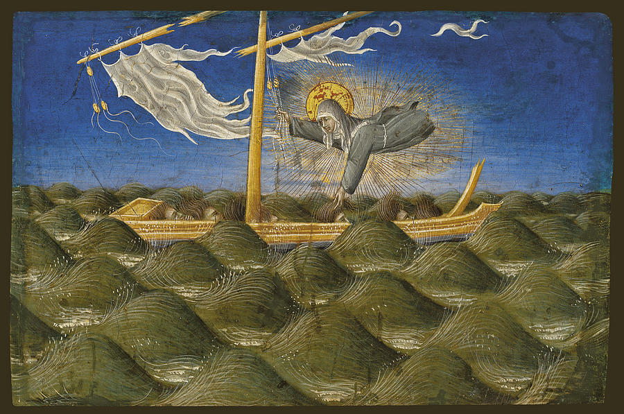 Saint Clare Rescuing The Shipwrecked Painting by Giovanni di Paolo