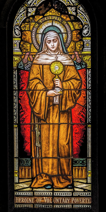 Phoenix Photograph - Saint Clare Stained Glass Saint Mary Basilica Phoenix Arizona by William Perry