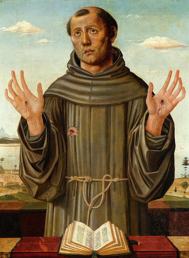 Book Painting - Saint Francis by Antonio Leonelli da Crevalcore