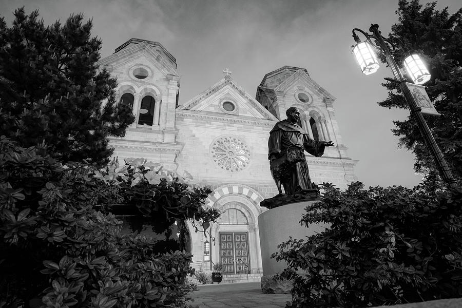 Saint Francis Cathedral Of Santa Fe - Black and White Photograph by Gregory Ballos