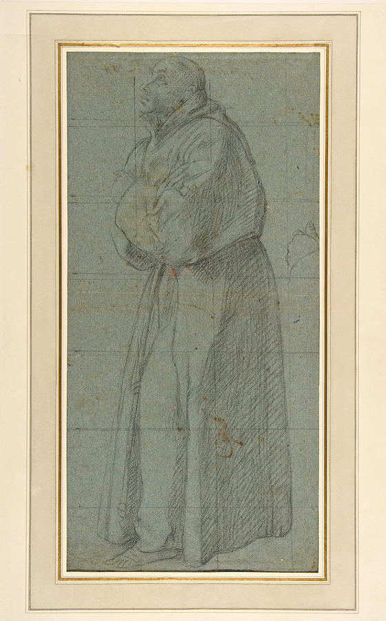 Saint Francis Drawing by Girolamo Siciolante da Sermoneta