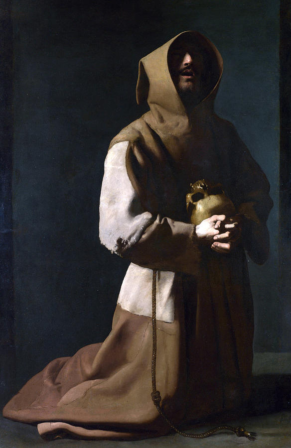 Saint Francis in Meditation, 1635-1639 Painting by Francisco de Zurbaran