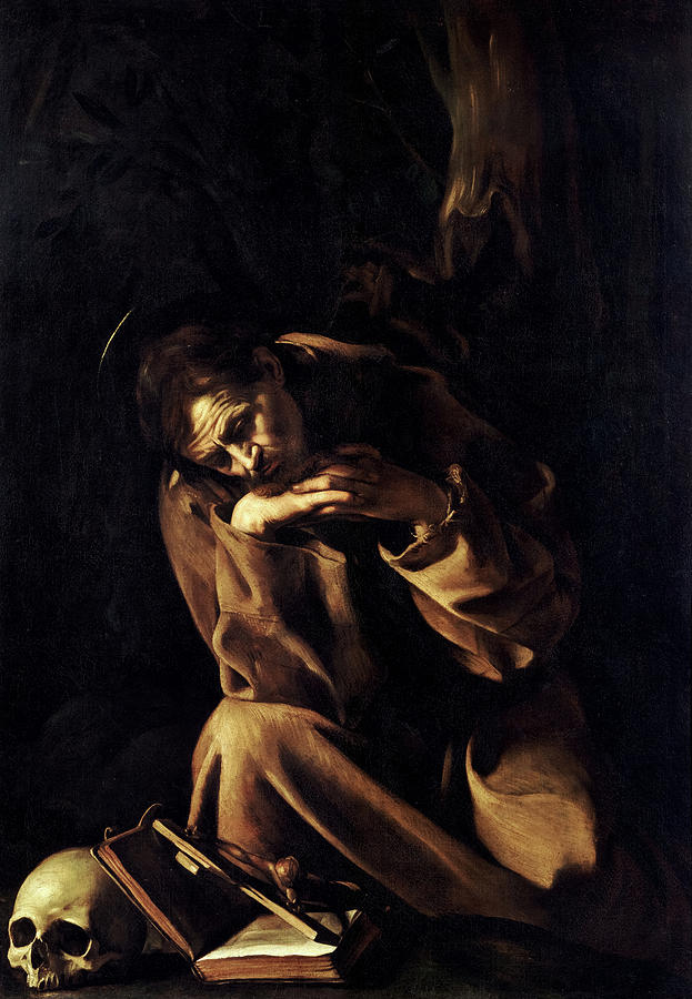 ARTCANVAS Saint Francis in Meditation - Prayer Canvas Art online Print by Caravaggio