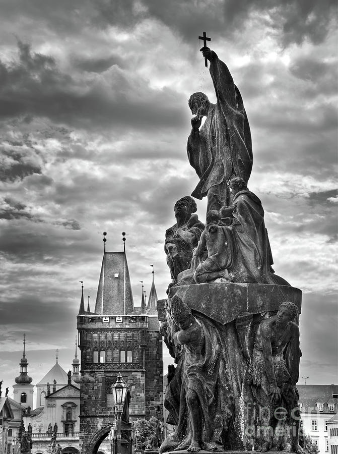 Saint Francis Xavier on Charles bridge, Prague Photograph by Delphimages Photo Creations