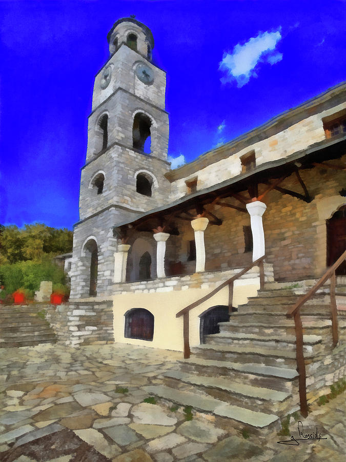 Saint George Church Pelion Painting by George Rossidis