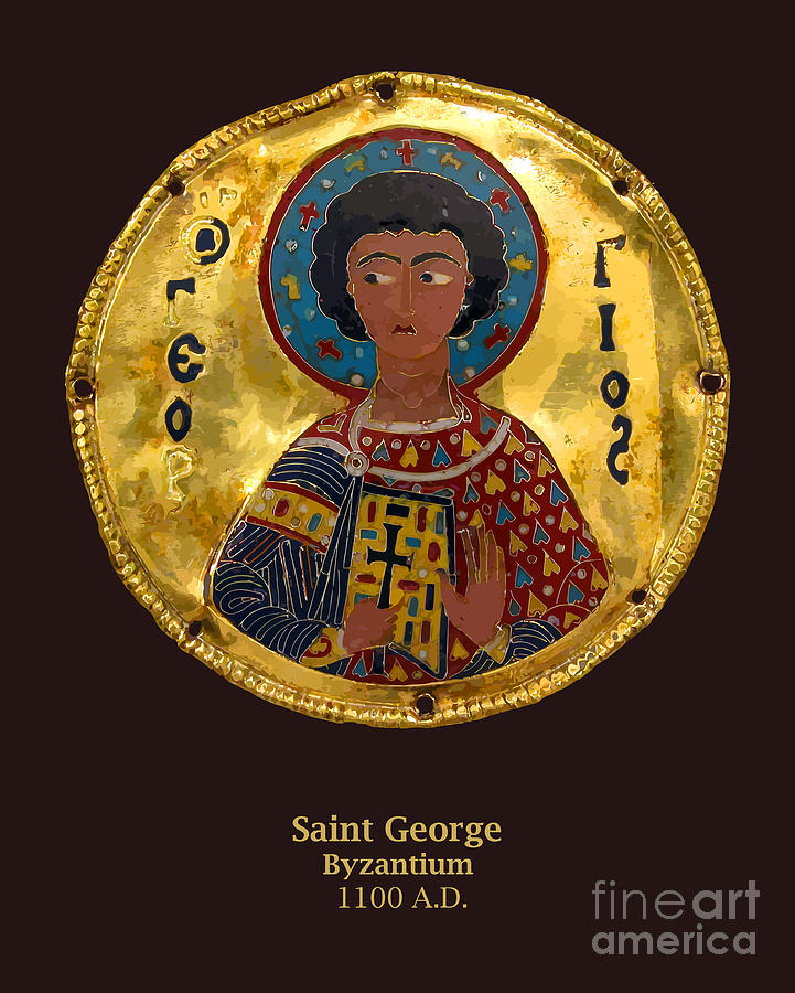 Saint George Gold Medallion - Byzantium - 1100 AD Photograph by Gary Whitton