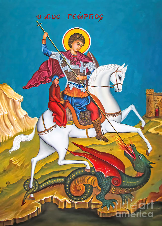 Saint George with White Horse Photograph by Munir Alawi | Fine Art America