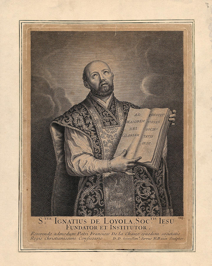Saint  Ignatius of Loyola Drawing by Nicolas Bazin