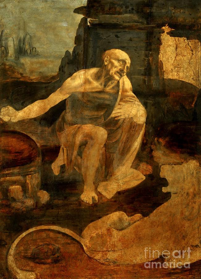 Saint Jerome Painting by Leonardo da Vinci