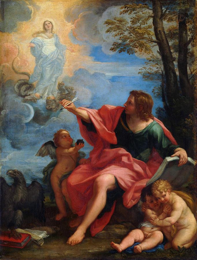 Saint John the Evangelist on Patmos c c art Painting by Carlo Maratti ...