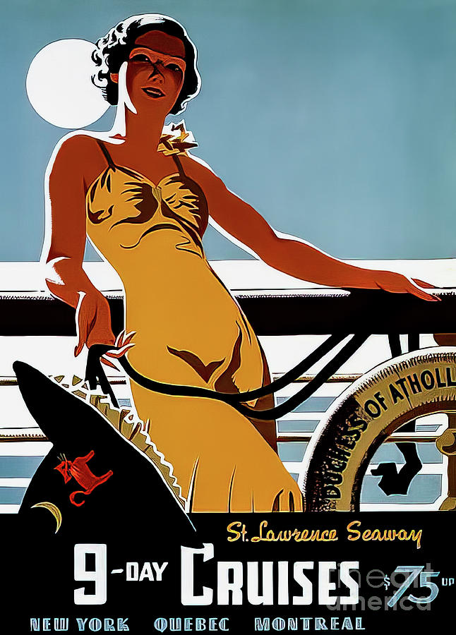 Saint Lawrence Seaway Cruise Poster 1938 Drawing by M G Whittingham